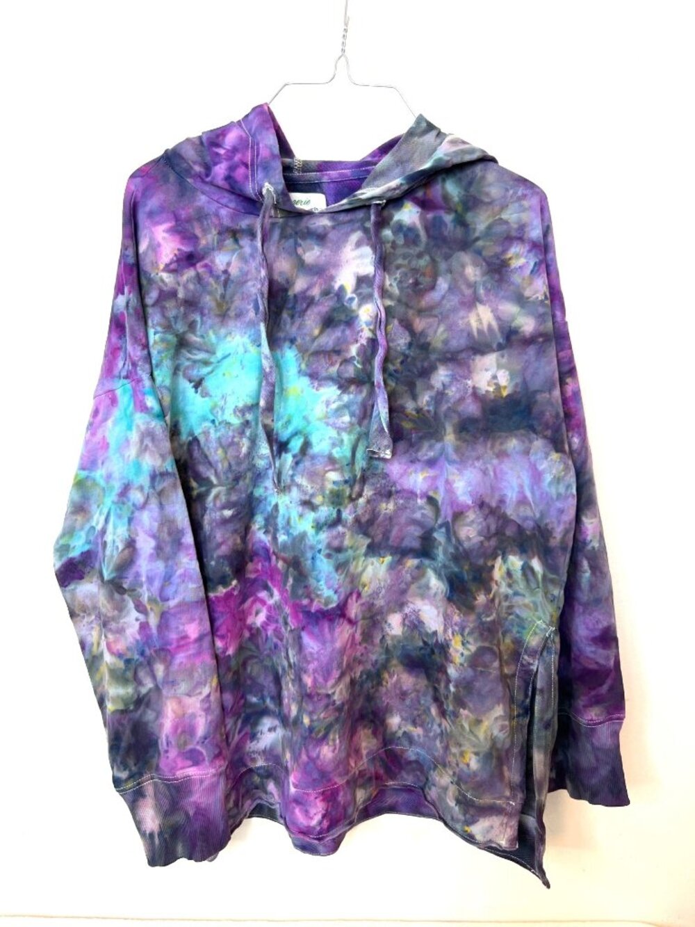 Aerie Tie Dye Hoodie Mens Medium Boho Hippy Skater Purple Blue Soft Pullover
